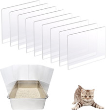 9Pcs Cat Litter Box Pee Shields,Transparent Easy Clean Litter Box Splash Guard f