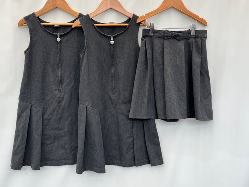 Mädchen Alter 7 Schuluniform Paket Kleider Röcke Grau TU