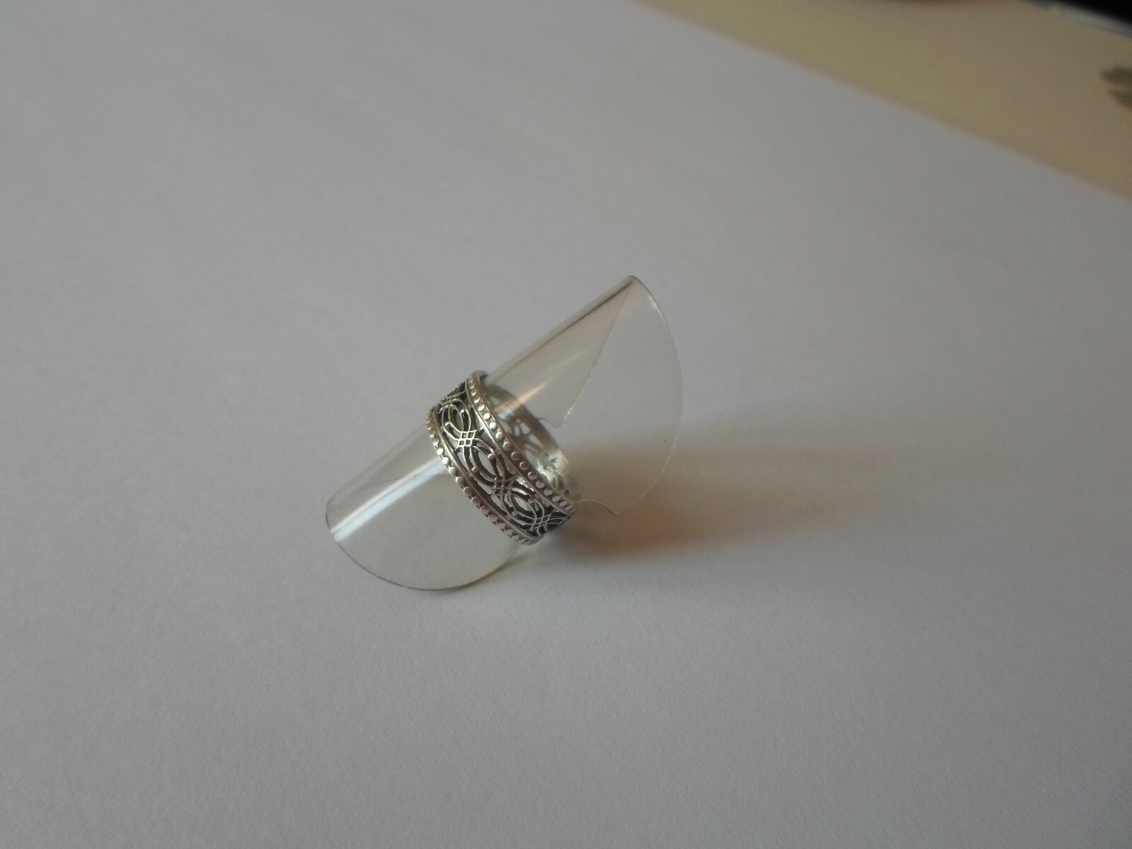 solid silver ring, openwork oval ring, size 52 - image 5