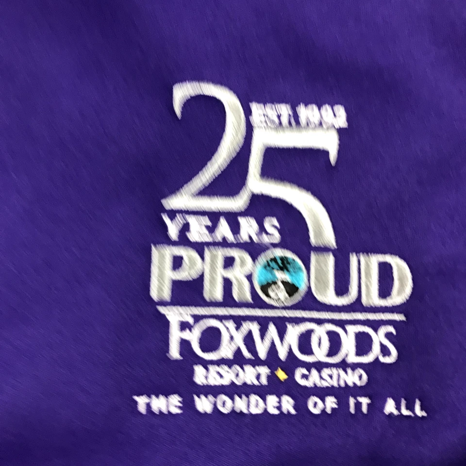 Foxwoods 25 Años Sudadera Mujer XL Púrpura Cremallera Completa Cuello Simulado Ropa Activa Top Foto 2 de 4