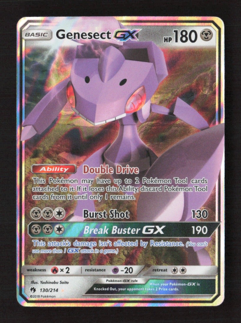Genesect GX Ultra Rare Holofoil SM - Lost Thunder 130/214 NM Pokémon TCG