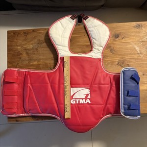 GTMA Reversible Martial Arts Chest Guard - Red/Blue -  XS - Sparring Hogu