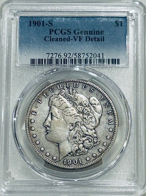#ad #ad 1901 S Morgan Silver Dollar PCGS VF Details Tougher Date Morgan $115.00