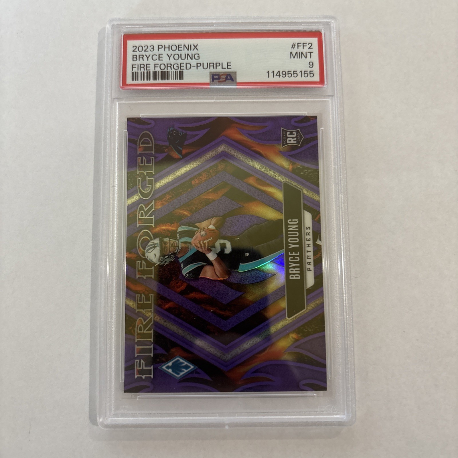 2023 Panini Phoenix Fire Forged Bryce Young FF-2 Purple /125 (RC) PSA 9