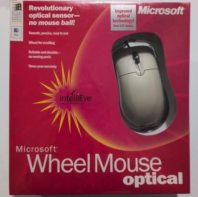Microsoft Wheel Mouse Optical White X05-41707 New Sealed Box