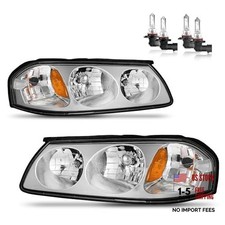 Headlights Assembly with OE Replacement Chrome  With High  Low Beam Bulbs
