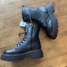 Wild Fable Womens Logan Lug Combat Boots Memory Foam Insole Blk Multiple Sizes