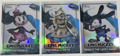 Topps Disney Epic Mickey Chrome Trading Card Lot Ortensia Small Pete Oswald