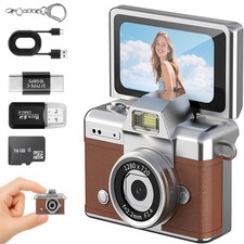 Mini Keychain Camera with Flip Screen,1080P HD Portable Digital Camera Multip...