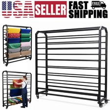 16 Rods Commercial Fabric Roll Storage Rack Large Textile Fabric Display Rack US