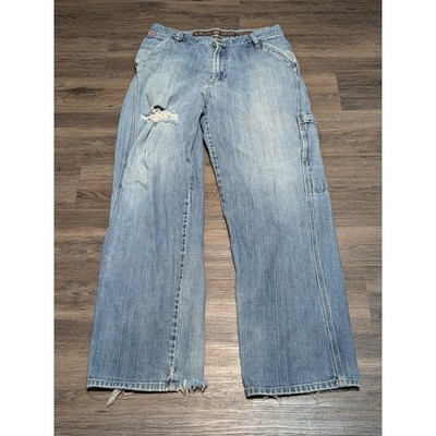 Ecko Unltd Hammerloop Denim Pants Mens 32 Light Wash Baggy Carpenter Jeans Y2K