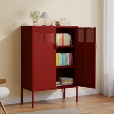 Metal Storage Cabinet,2 Door TV Stand, Metal Mesh Accent Cabinet