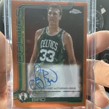 Topps Chrome Larry Bird Orange Refractor Autograph/25  Boston Celtics 