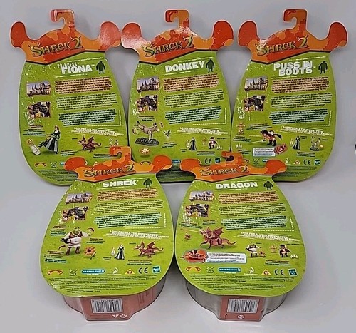 Lot of 5 Shrek 2 Figures Fiona, Donkey, Puss In Boots, Shrek, & Dragon Full Set! - Picture 10 of 24