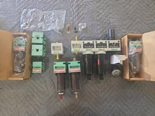 Lot of Numatics FlexiBlok Pneumatic Units  and SMC air regulators