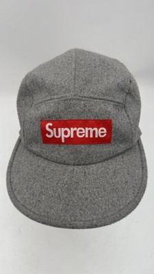 Supreme Grey Wool Blend 5-Panel Camp Cap Hat Strapback Box Logo Made in USA