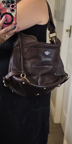 GENUINE CHLOE PADDINGTON HOBO DARK BROWN SOFT LEATHER HOBO BAG GOLDEN HARDWARE
