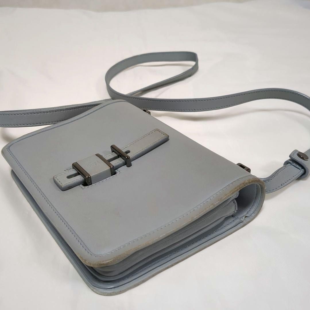 Loro Piana Shoulder Bag 2way Crossbody Gray Leather Authentic from Japan used