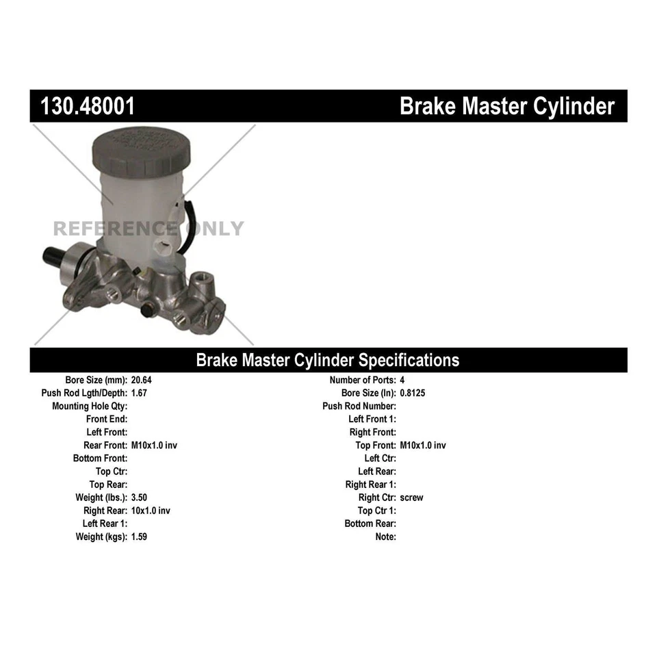 Centric Parts 130.48001 Brake Master Cylinder For 89-94 Geo Suzuki Metro Swift - Image 4 of 4