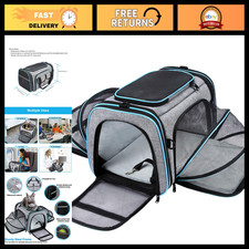 Large Soft-Sided Pet Carrier - Airline Approved, Expandable, Collapsible with Fl