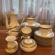 Seltmann Vohenstrau&szlig; Kaffeeservice 33 tlg Goldrand Kobalt Vintage wie neu