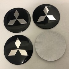 4Stk 56mm Mitsubishi Logo Nabendeckel Aufkleber Radkappen Felgensticker Schwarz