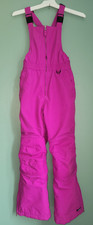 GIRLS LANDS END PURPLE PINK GRAY GROW-A-LONG SNOW PANT OVERALL SUSPENDER BIBS 10