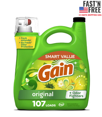 Gain Laundry Detergent Liquid with Odor Fighters, Original Scent, 154 fl oz
