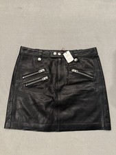 NWT Coach Leather Mini Straight Skirt Black Made In USA Women’s Size 8 MSRP $595