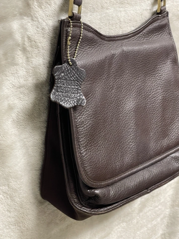 De Colección Giani Bernini Marrón Cuero Genuino Bandolera/Bolso de Hombro Bolso de Mano Cartera S Foto 2 de 4