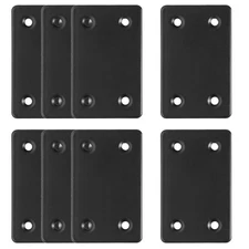 8 PCS 60x38mm Black Stainless Steel Flat Straight Brace Brackets with Screws