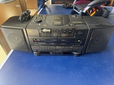JVC PC-X100 CD Portable System Dual-Voltage Dual Cassette Hyper-Bass Boombox