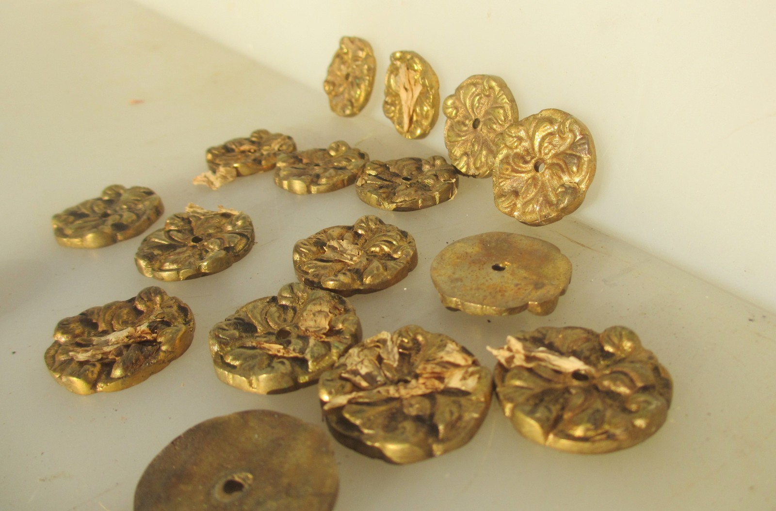 Brass Ormolu Furniture Hardware Mount French Rococo Flower Antique STYLE x1 £2ea