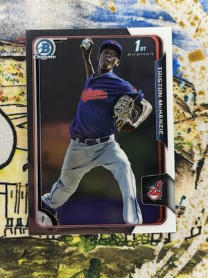2015 BOWMAN CHROME 1ST TRISTON MCKENZIE INDIANS ROOKIE CARD RC #96 GUARDIANS