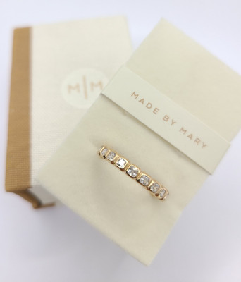Made by Mary April Geburtsstein Eternity Ring Gold Vermeil über 925 Gr. 7