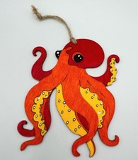 Hand Painted Octopus Ornament/Gift Tag by Seahorse Gallery Inc. z434 