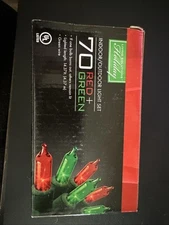 Christmas Lights 70 LED Red/Green Light Set 14-Ft Green Wire Indoor/Outdoor