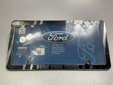 Plasticolor 42528 Ford Built Tough License Plate Frame Chrome Black Metal Plasticolor 42528 Ford Built Tough License Plate Frame Chrome Black Metal