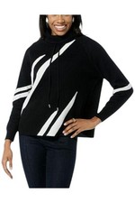 WynneLayers Women's w Chenille Jacquard Sweater Black/Creme Fraiche