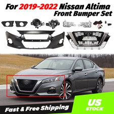 For 2019-2021 Nissan Altima Front Bumper Cover Grill with Fog Light Full Set