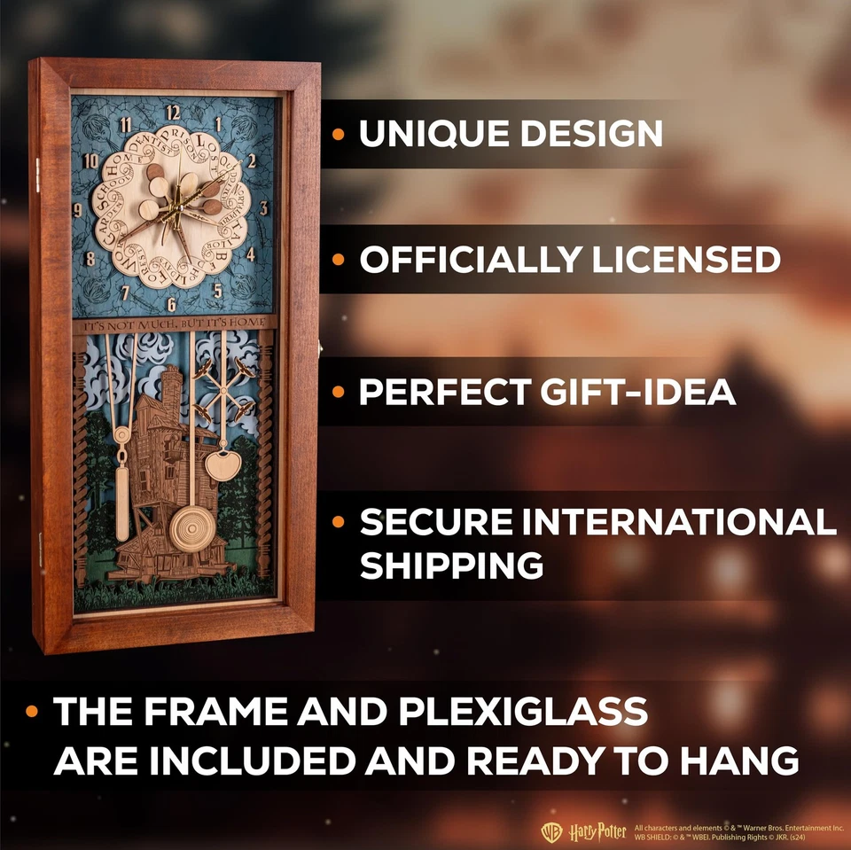 Reloj de Pared Weasley Family Harry Potter 3D - Coleccionable Café Marrón Madera C... Foto 3 de 4