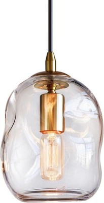 Glass Pendant Light Gold and Clear Organic Globe Ceiling Hanging Fixtures Modern