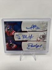 2019 Leaf Ultimate Triple Signatures Red 2/2 AJ Brown/DK Metcalf/Damarkus Lodge