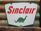 VINTAGE SINCLAIR PORCELAIN SIGN GASOLINE MOTOR OIL SERVICE PUMP PLATE PETROLIANA