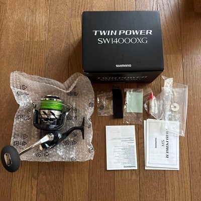 Shimano Twin Power SW14000XG Spinning Reel,used,green line Shimano Twin Power SW14000XG Spinning Reel,used,green line