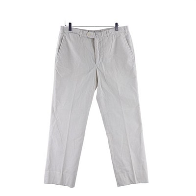 Ermenegildo Zegna Mens 52 L 77DB12 Cream Fine Wale Corduroy Trousers