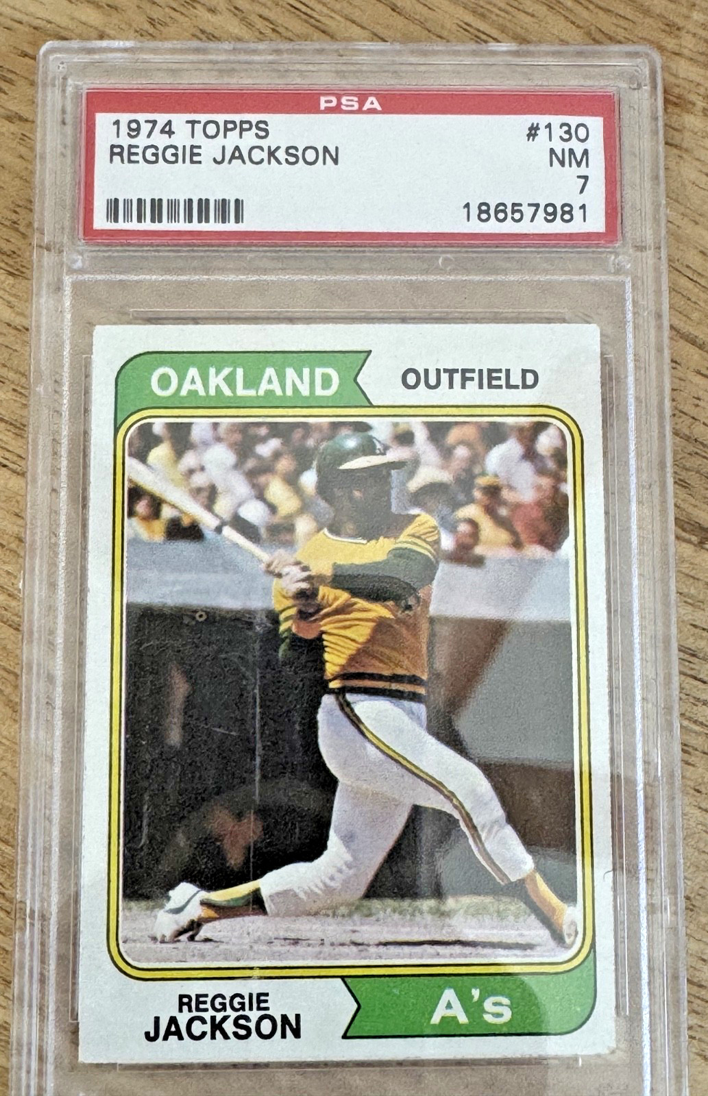 HOF 1974 Topps Baseball Reggie Jackson #130 - PSA 7 Oakland A's