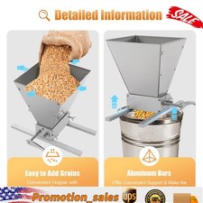 4L Manual Roller Grain Mill Adjustable Low Sp...