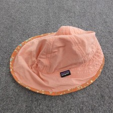 Patagonia Hat Sun Strap Back Kids One Size Peach Floral Brim Outdoor Summer