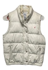 Old Navy Brand Girls Small White 100 Polyester Zip Up Down Feather Vest 22